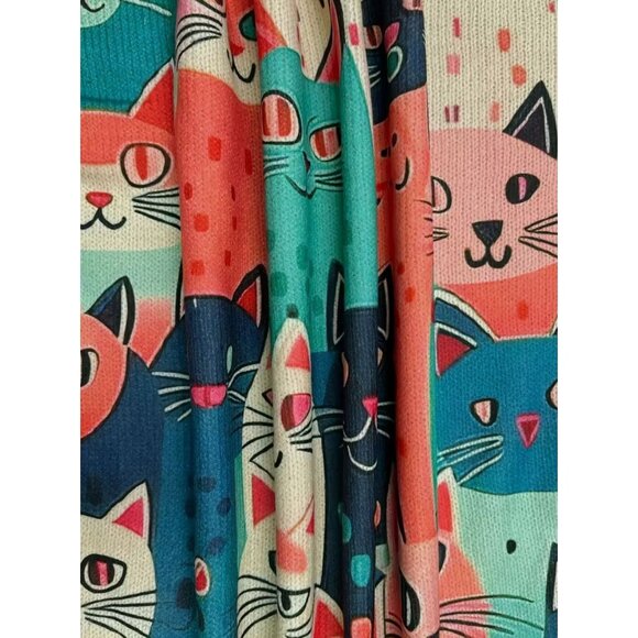 NEW Women's Serious Cats Lightweight Multi-color Sweater Size Large - Picture 4 of 5